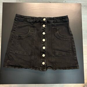 Altar'd State Black Denim Button Skirt in size S